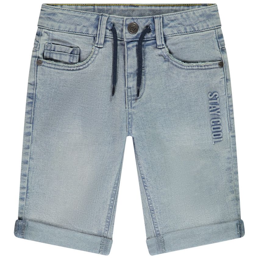 Orchestra Denim effect shorts with embossed message for boys Green - 12 ...